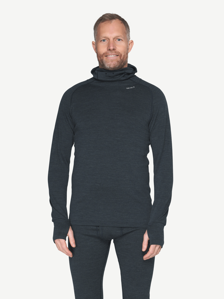 Devold - Expedition Merino Silk Hoodie Herre - Medium - Blå