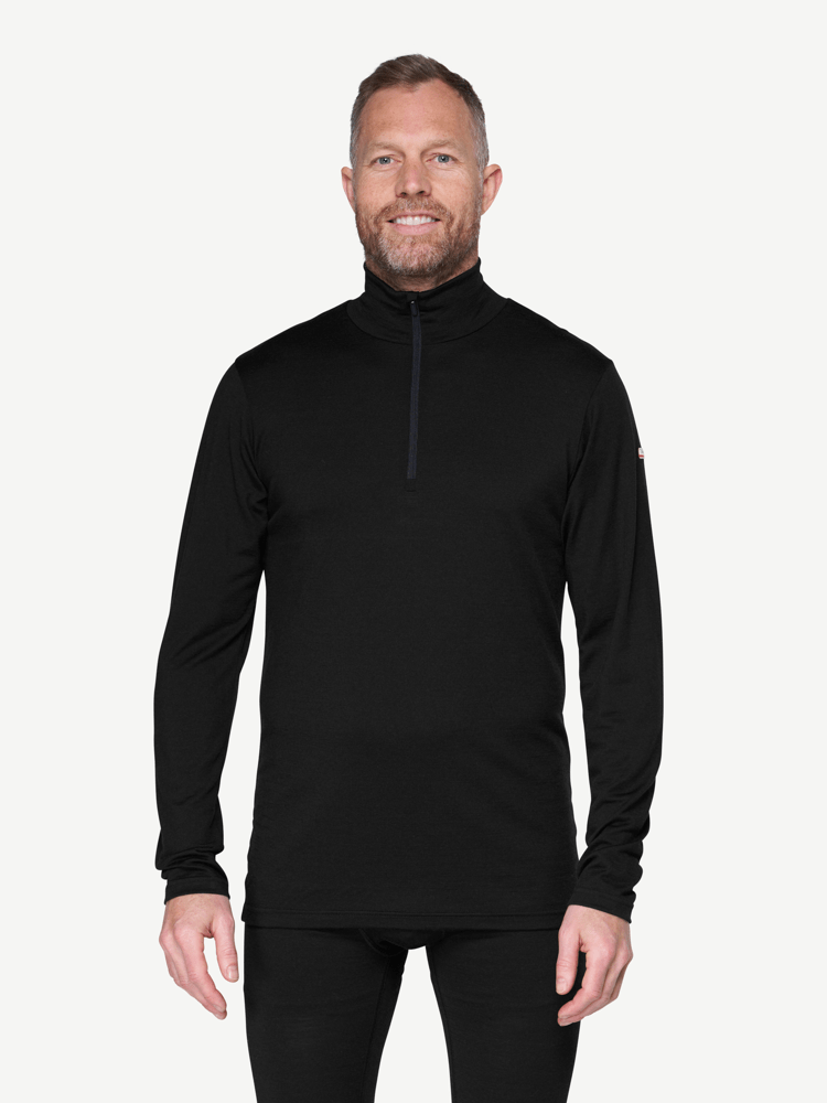 Devold - Breeze Plus Merino 200 Zip Neck Herre - Large - Svart