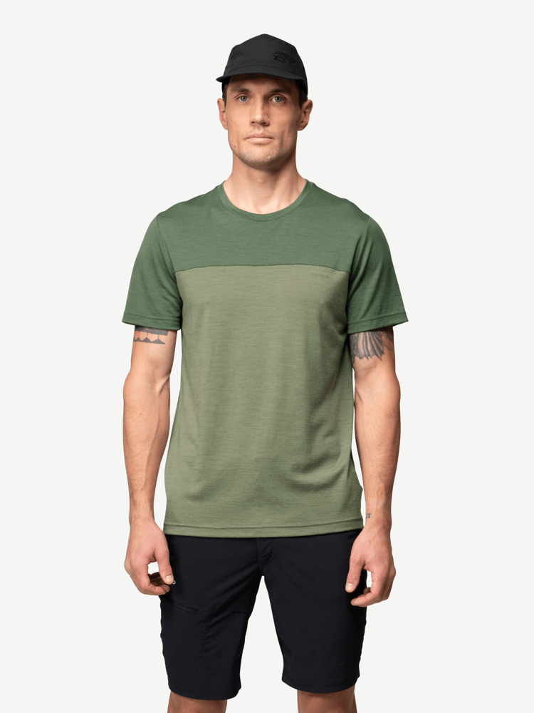 Devold - Classic Linear T-skjorte Herre - Large - Grønn