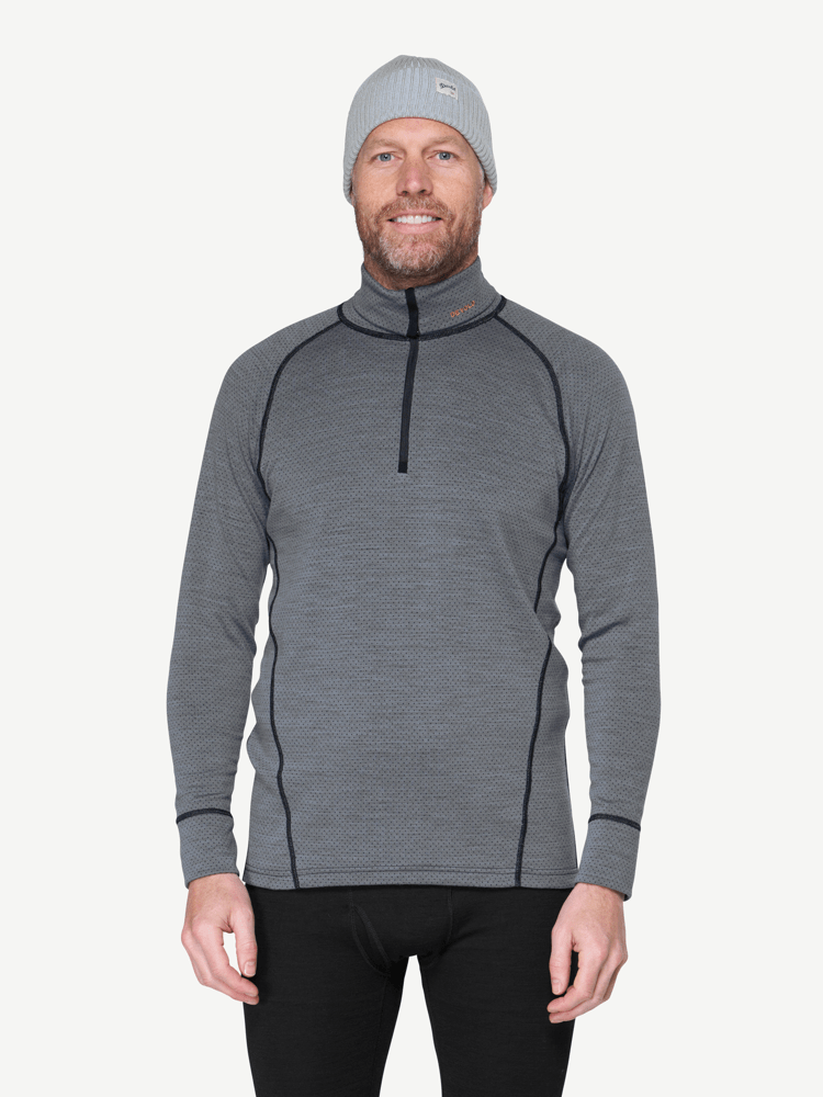 Devold - Duo Active Merino 205 Zip Neck Herre - Large - Grå