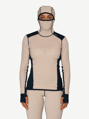 Devold - Reverso Merino Hoodie Dame - Large - Beige