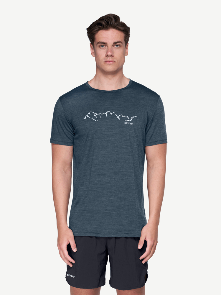 Devold - Active Skyline T-skjorte Herre - Medium - Blå