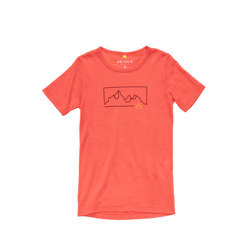 Devold - Active Outline T-skjorte Barn - Size 6 - Rød