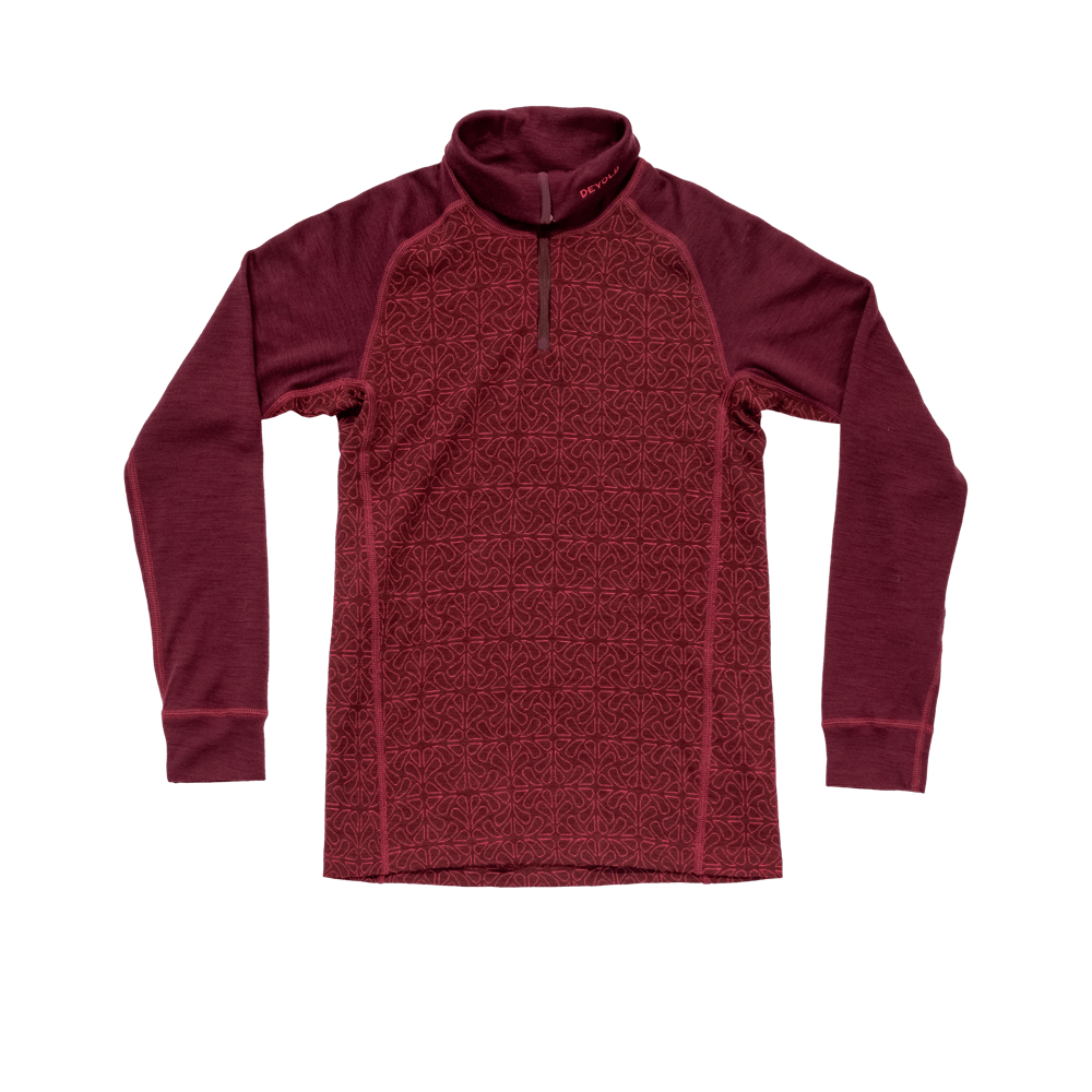 Devold - Duo Active Merino Zip Neck Junior - Size 12 - Rød
