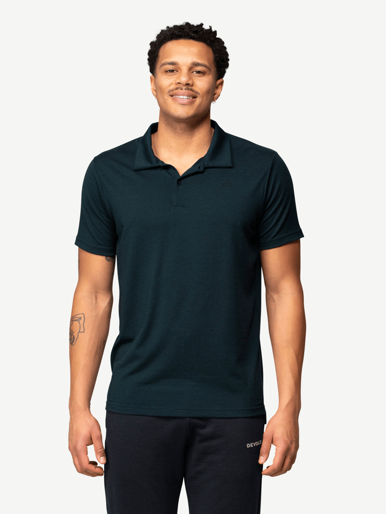 Devold - Premium Polo Herre - Large - Blå