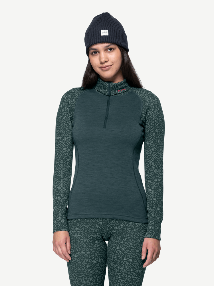 Devold - Duo Active Merino 205 Zip Neck Dame - XS - Grønn