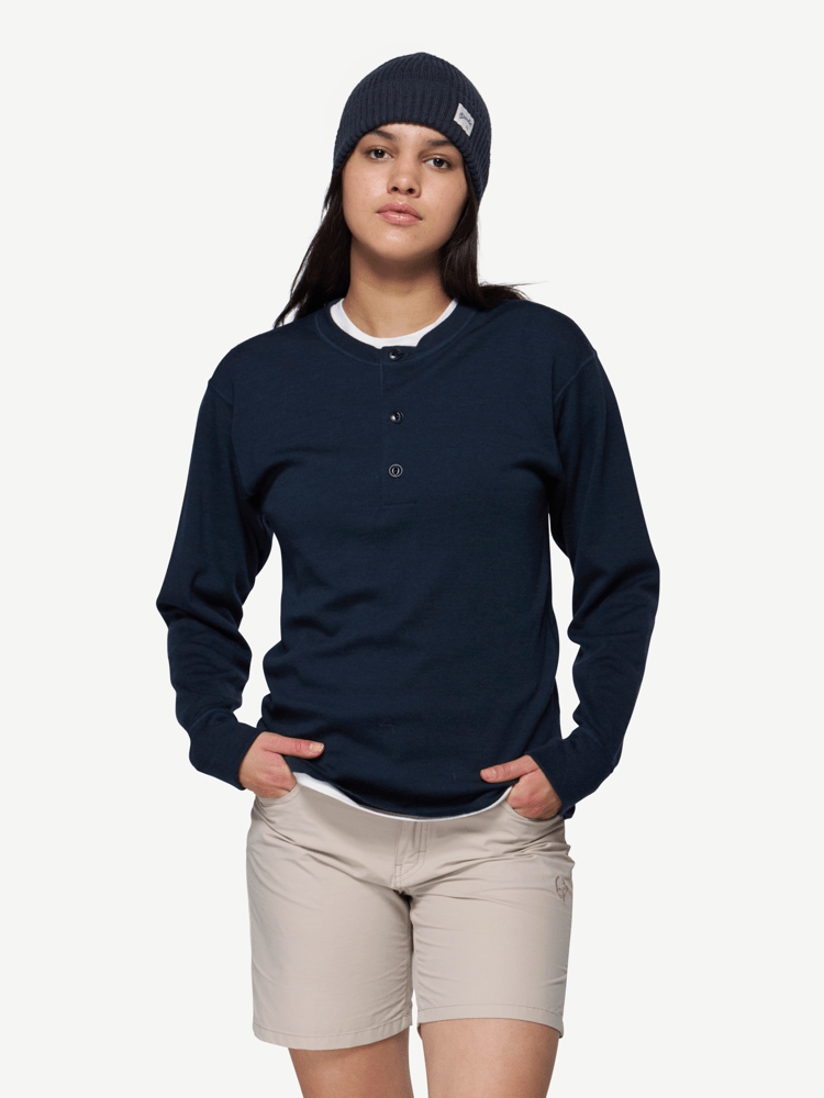 Devold - Archive Henley Long Sleeves - Medium - Blå