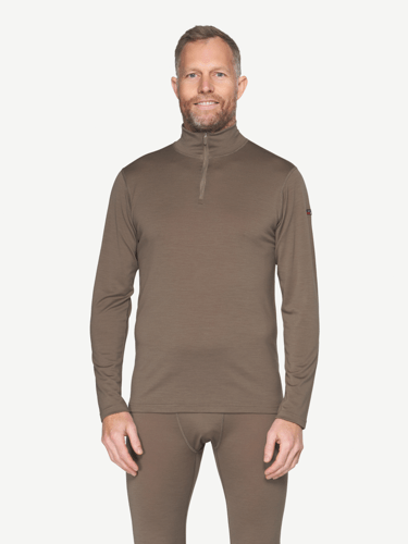 Devold - Breeze Merino 150 Zip Neck Herre - Large - Brun