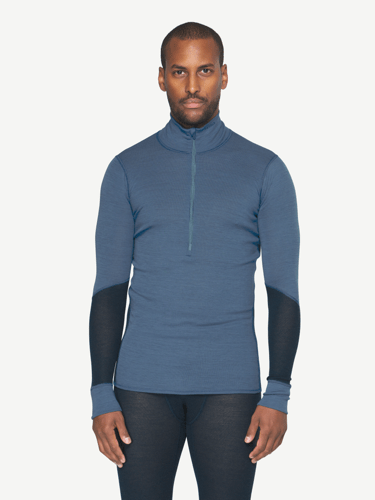 Devold - Wool Mesh 190 Zip Neck Herre - Medium - Blå