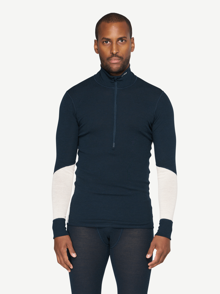 Devold - Wool Mesh 190 Zip Neck Herre - Large - Blå