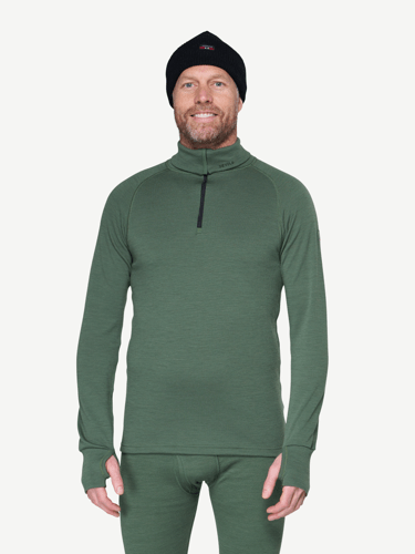 Devold - Expedition Merino 235 Zip Neck Herre - Medium - Grønn