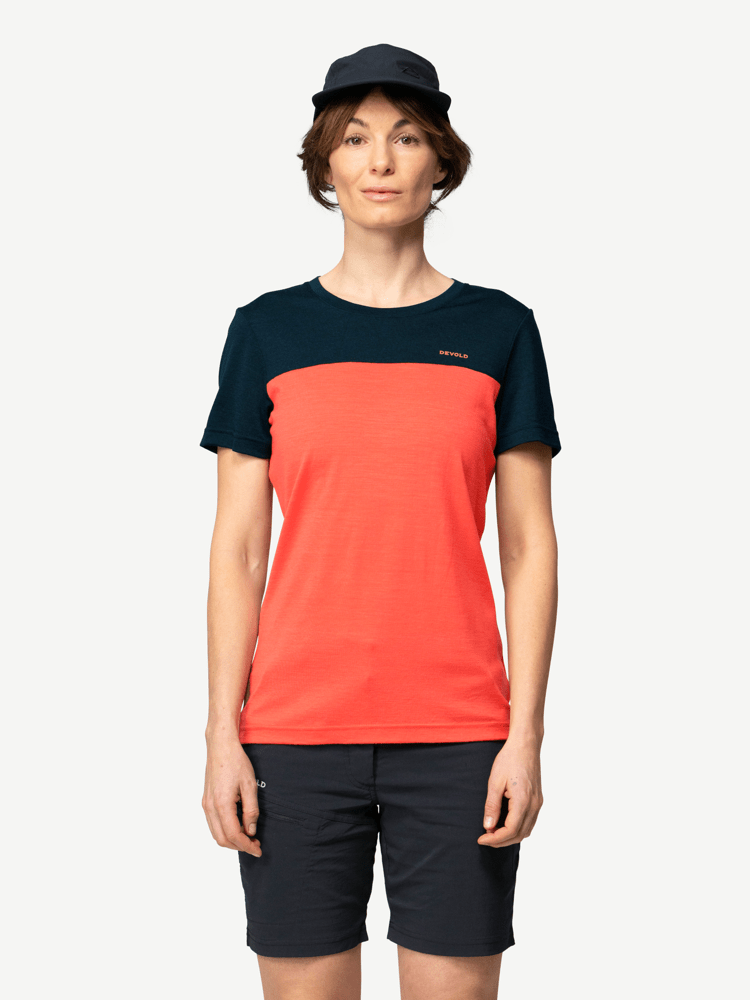 Devold - Classic Linear T-skjorte Dame - Medium - Blå