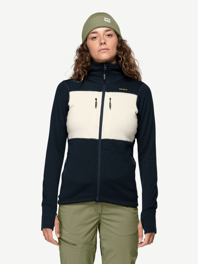 Devold - Egga Grid Merino Jakke Dame - Medium - Blå