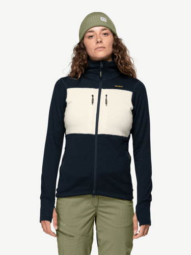 Devold - Egga Grid Merino Jakke Dame - Medium - Blå