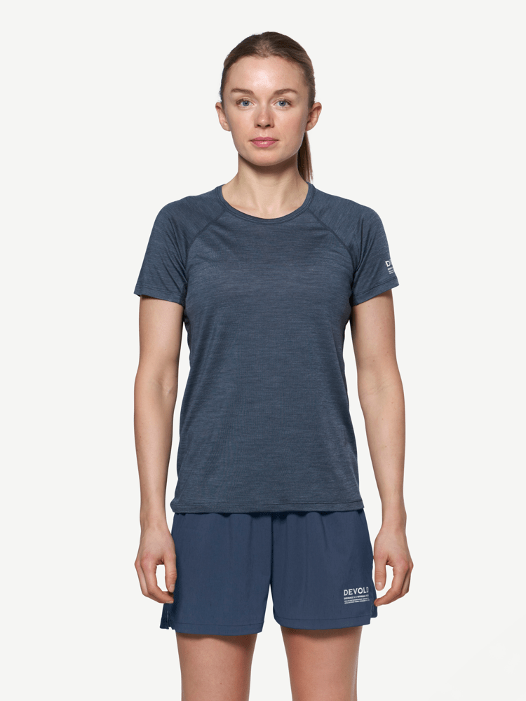 Devold - Endurance Merino 130 T-skjorte Dame - Small - Blå