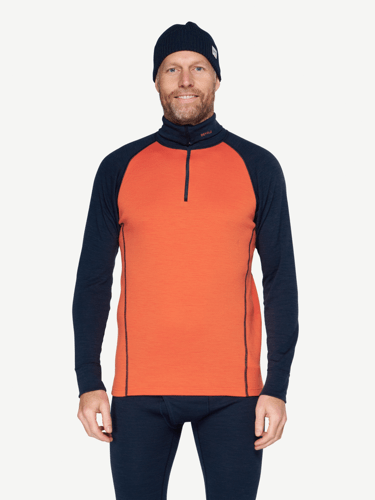 Devold - Duo Active Merino 205 Zip Neck Herre - Medium - Oransje