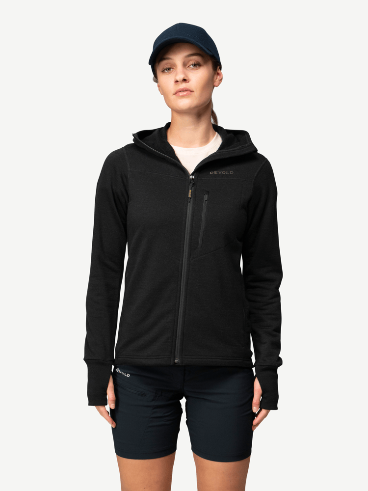 Devold - Explorer Merino Hooded Jakke Dame - XS - Svart