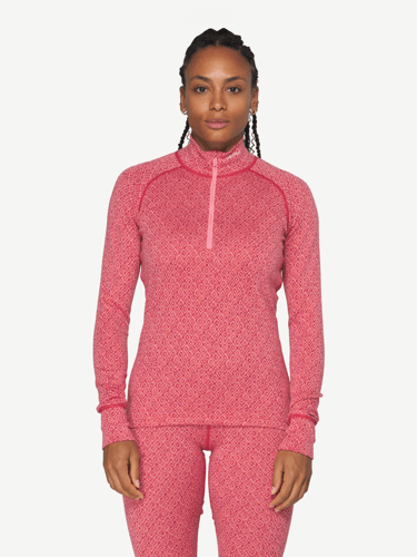 Devold - Signature Silk 230 Zip Dame - Large - Rosa