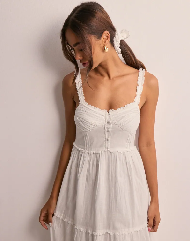 Buy Gina Tricot Trim maxi dress - Egret | Nelly.com