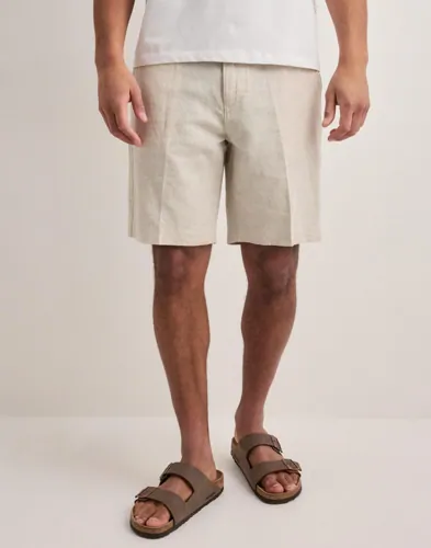 Selected Men Slhregular-Leroy Sun Shorts Linneshorts Beige