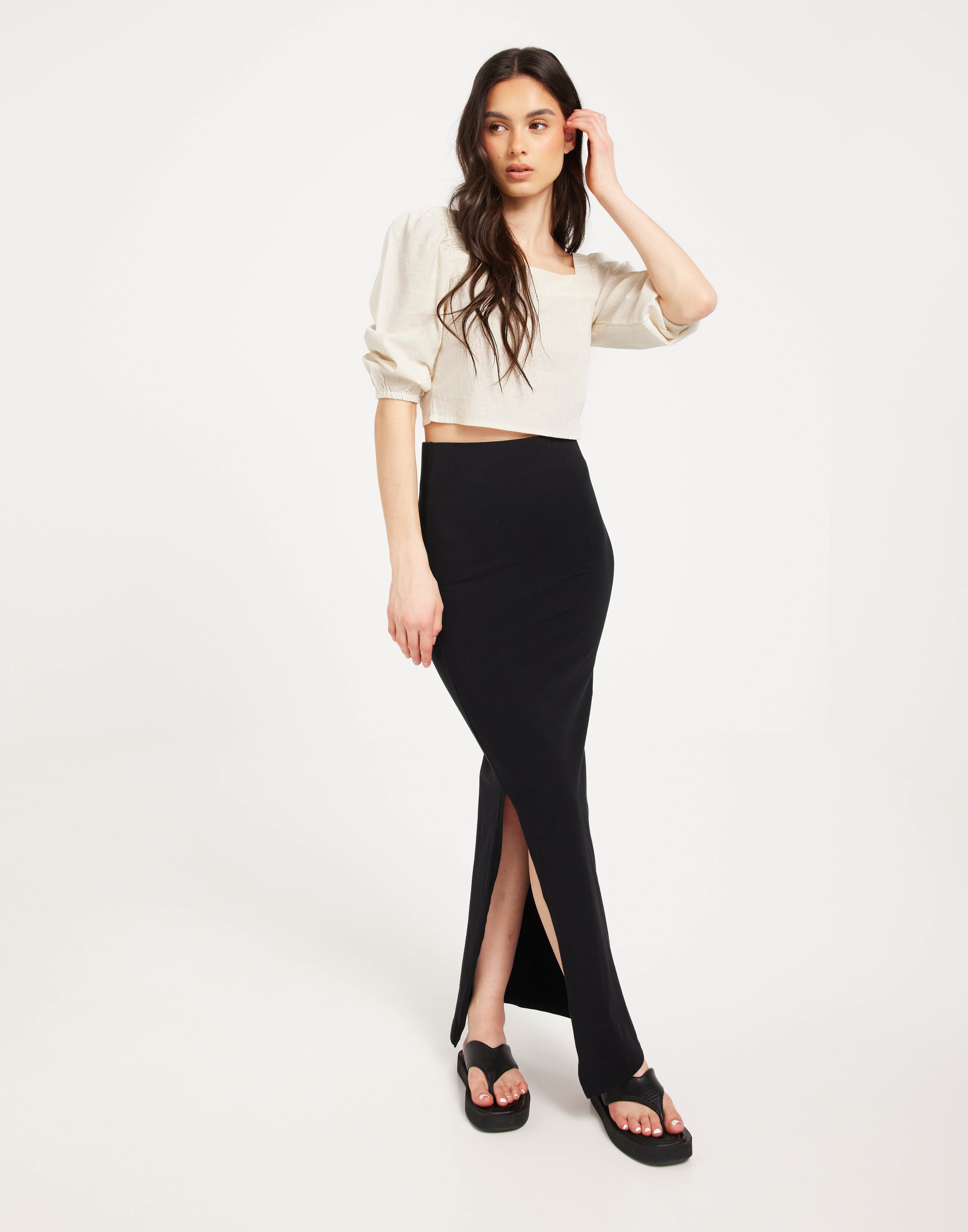 Buy Only ONLCARO 3/4 BALLOON LINEN BL TOP C - Cloud Dancer | Nelly.com