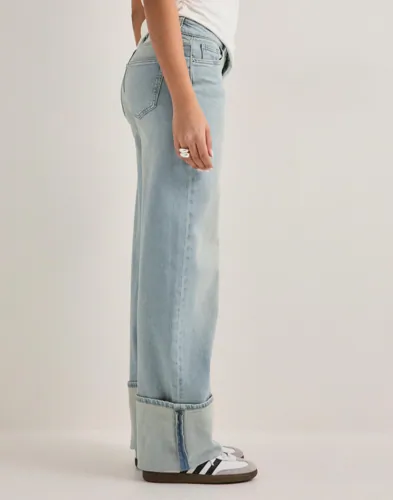 PIECES Pcsilke Mw Fold Up Denim Jeans dam – bild 3
