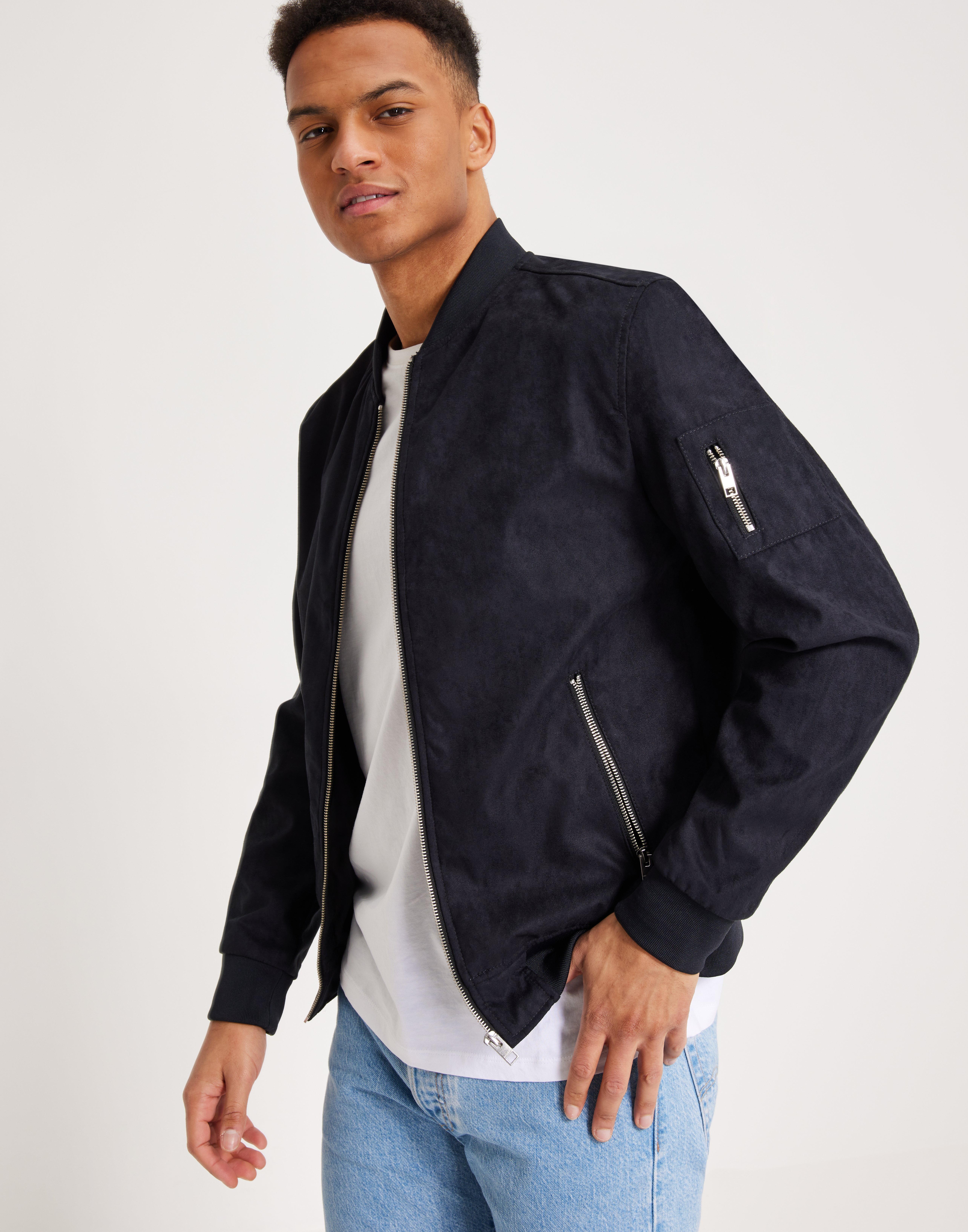 Buy Jack Jones JJEROCKY FAUX SUEDE BOMBER NOOS Jet Black NLYMAN