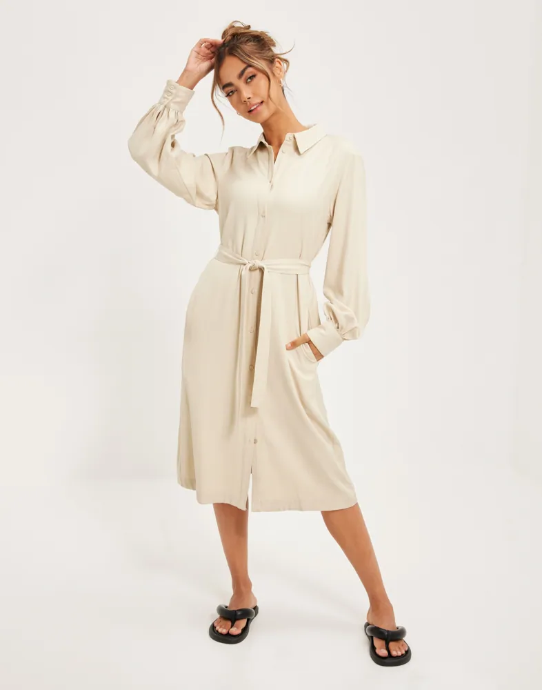 esme shirt dress Fifteen Twenty Esme Midi Shirt Dress- Denim 6