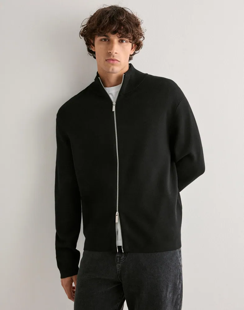 Slhteller Fn Relaxed Zip Cardigan N Cardigans & Koftor