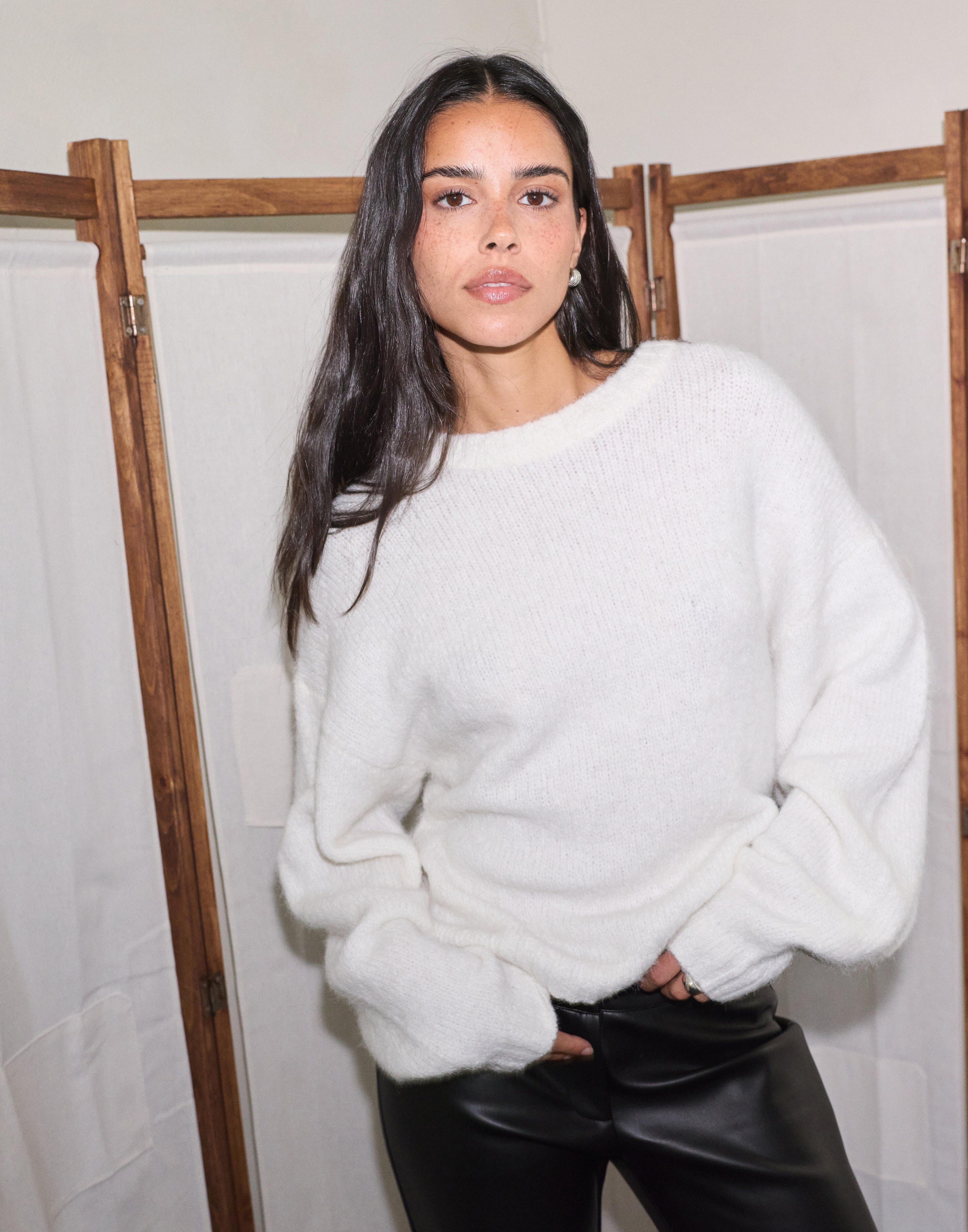 Buy Nelly Fuzzy Knit Sweater - White | Nelly.com