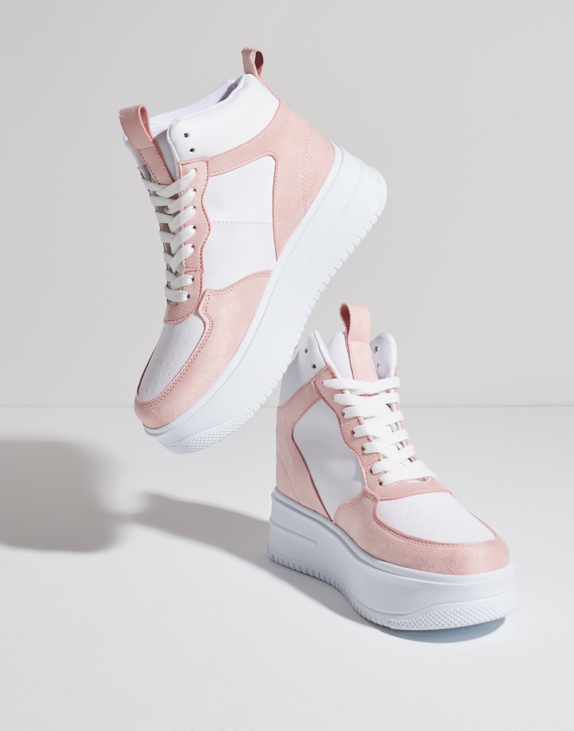 Buy Nelly High Top Platform Sneaker - White/Pink | Nelly.com