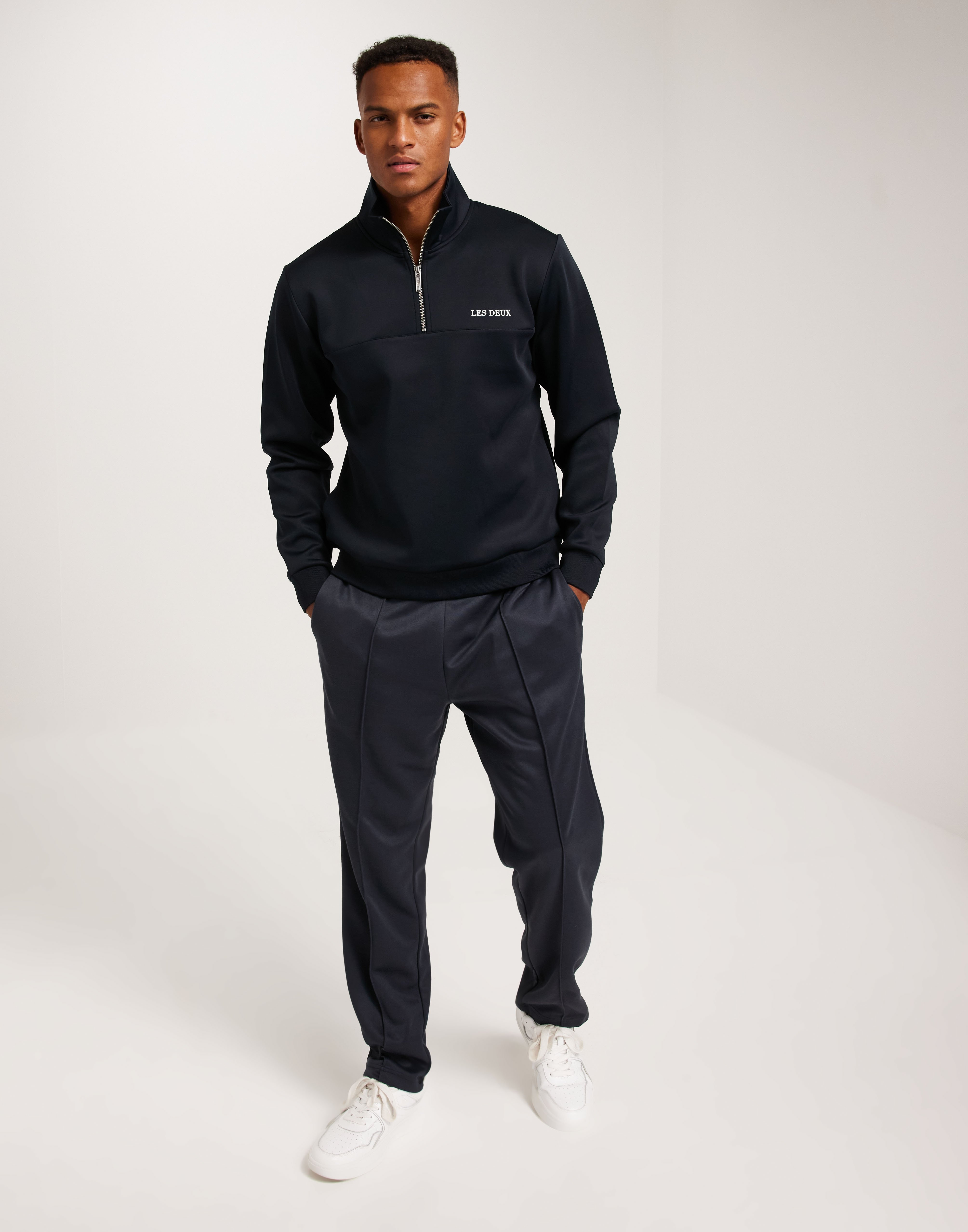 Buy Les Deux Ballier Half Zip Track Sweatshirt Dark Navy NLYMAN