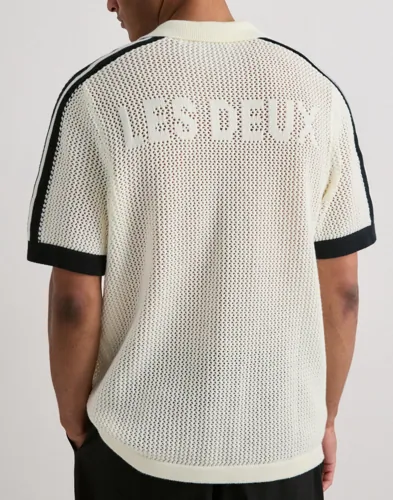 LES DEUX Logo Grid Knitted Polo Kortärmad piké pikéer herr – bild 2