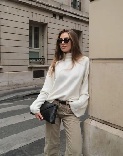 Nelly - Hvid - Wide Sleeve Polo Knit Sweater