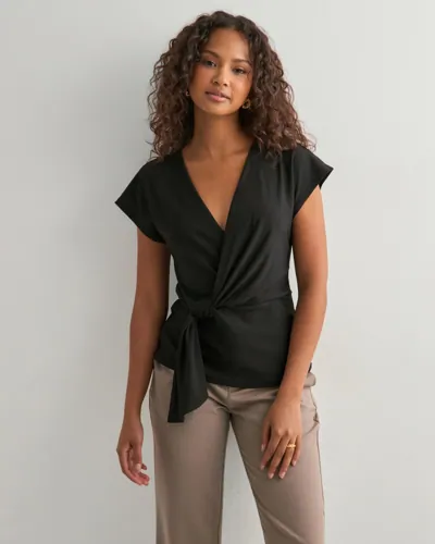 Only - Sort - Onlsilja S/L Twist Top Jrs