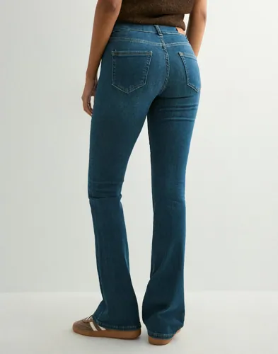 Only - Blå - Onlblush Mid Flared Dnm REA260 Noos