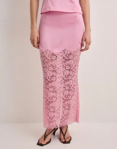 Nelly - Pink - Satin Lace Skirt