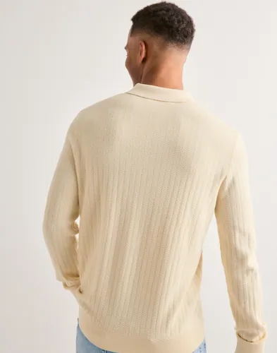 Selected Men Slhcran Ls Knit Structure Half Zip Half zip stickade tröjor herr – bild 3