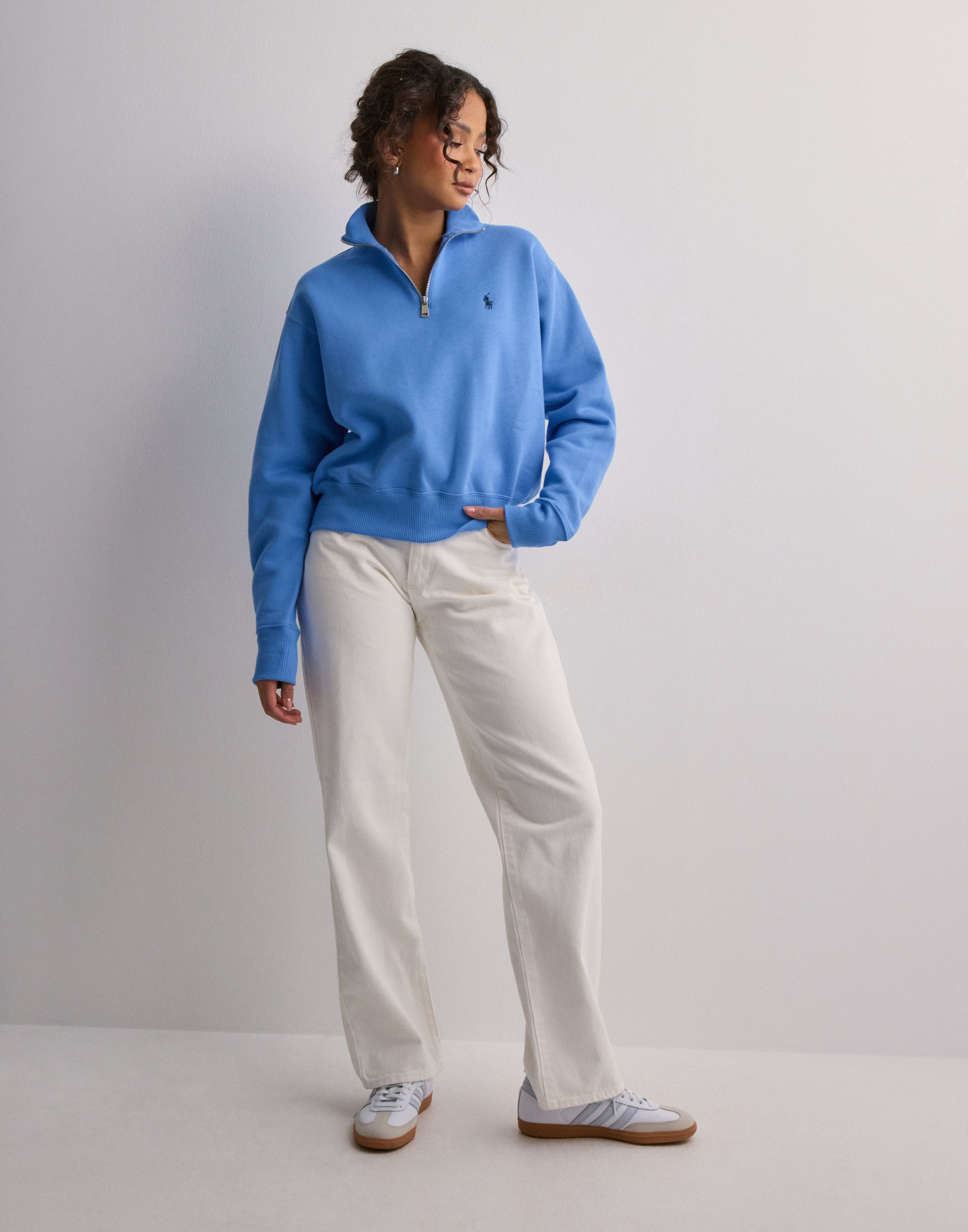 Buy Polo Ralph Lauren HLF ZIP-LONG SLEEVE-SWEATSHIRT - Blue