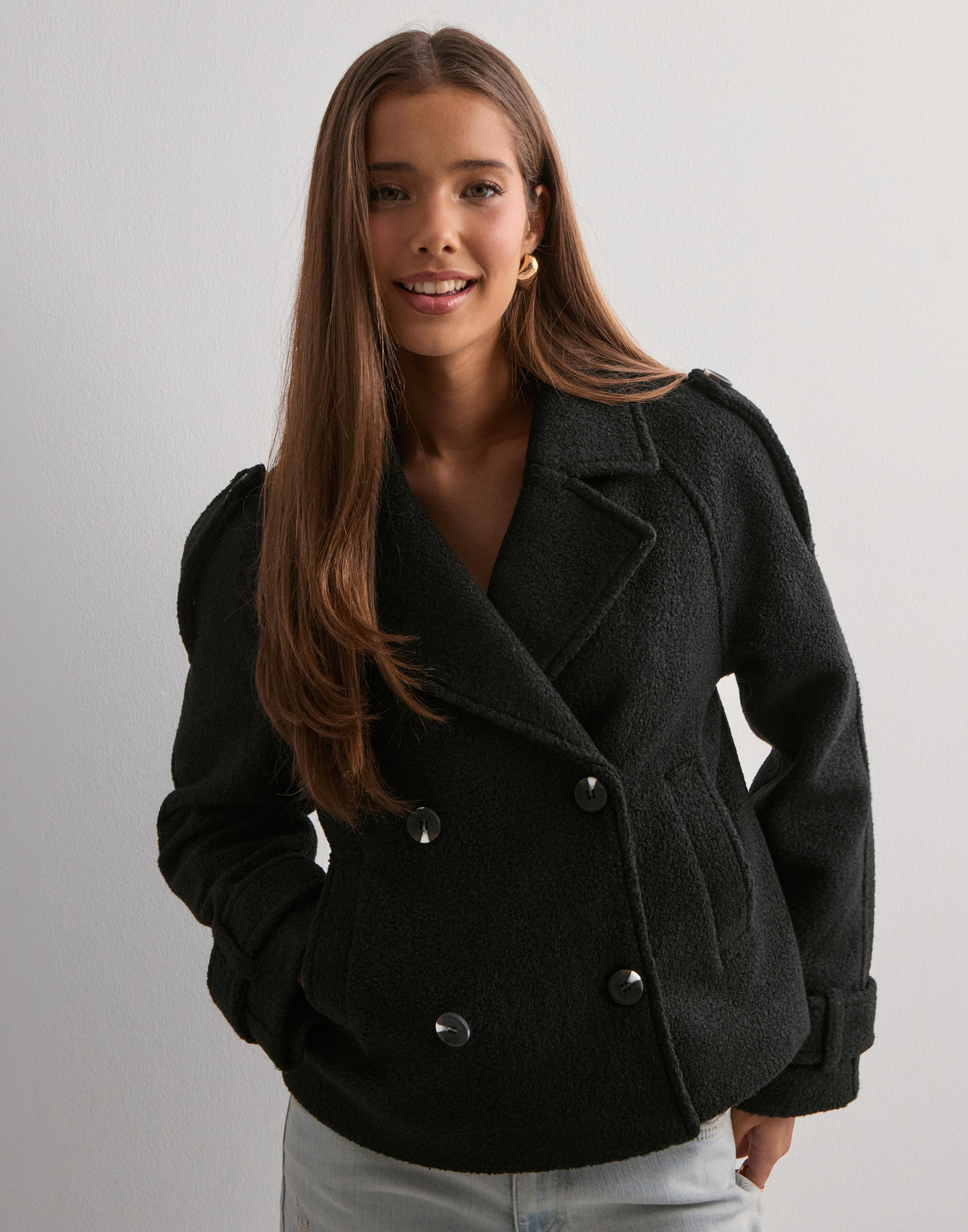 Buy Nelly Short Warm Trench Jacket - Black | Nelly.com