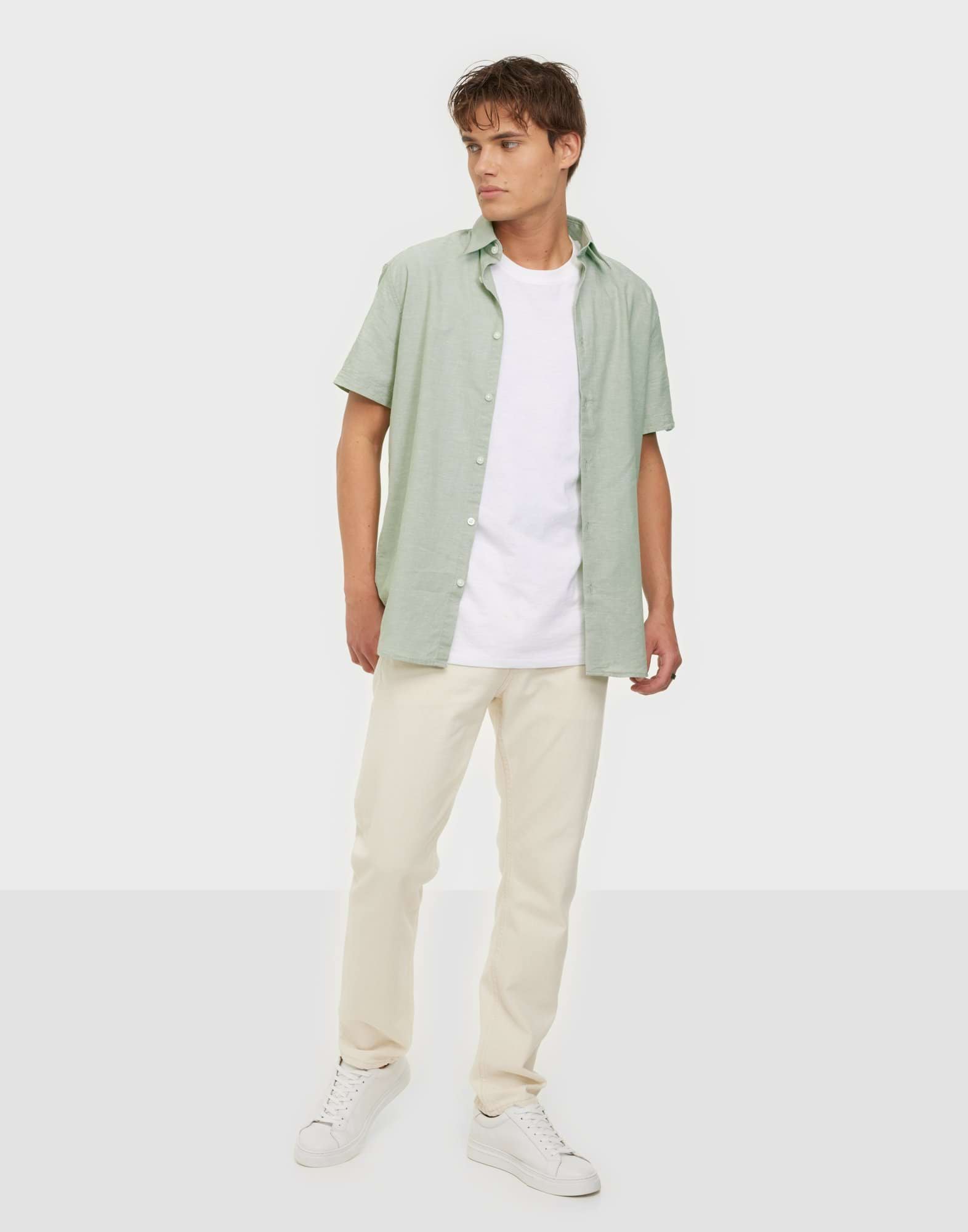 SLHREGNEW-LINEN SHIRT SS CLASSIC