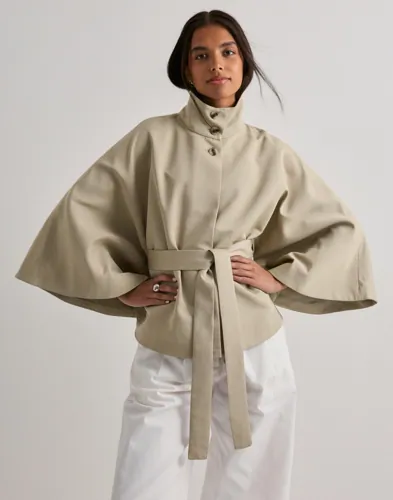 Pieces - Beige - Pcberit Cape Jacket W. Belt