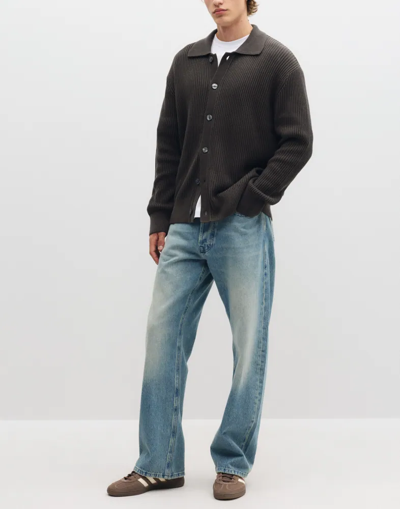 Selected Men Slmdry Ls Rib Polo Cardigan Cardigans & Koftor herr – bild 2