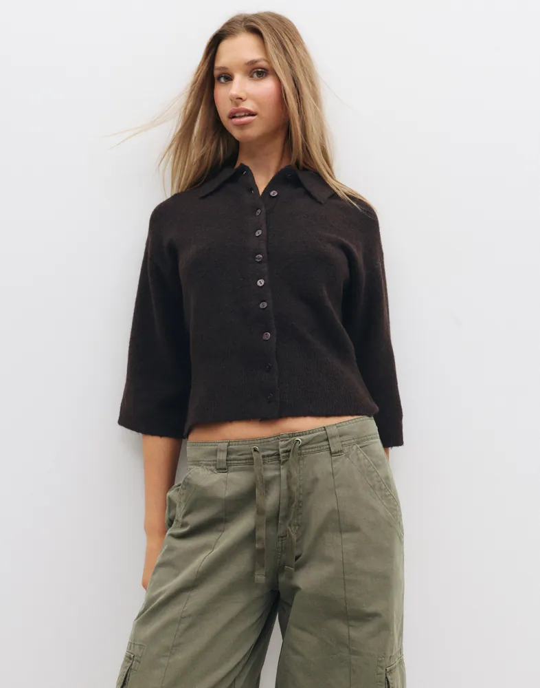 Onlmacey 3/4 Polo Cardigan Nca Knt