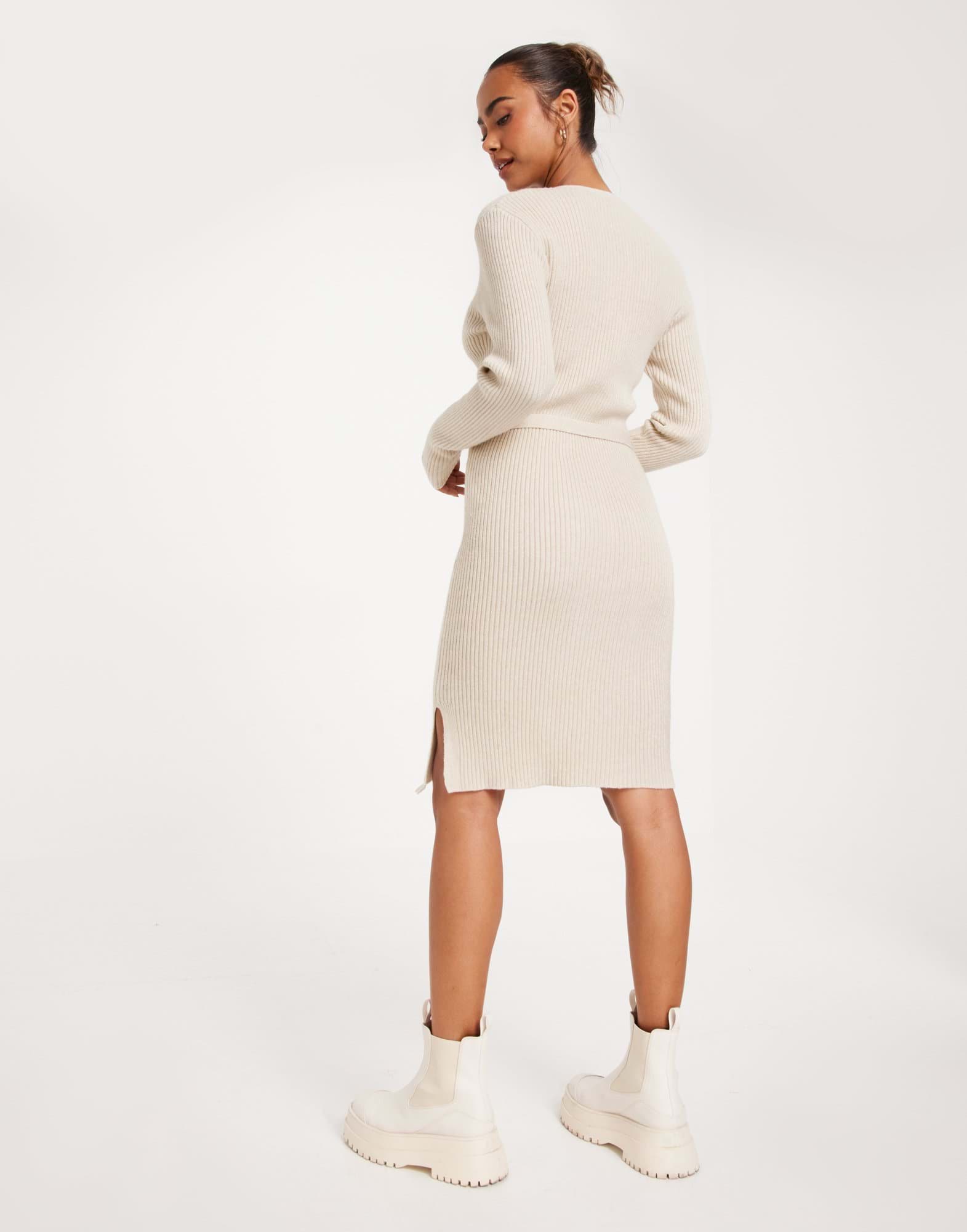 VIRIL WRAP L/S KNIT DRESS - NOOS