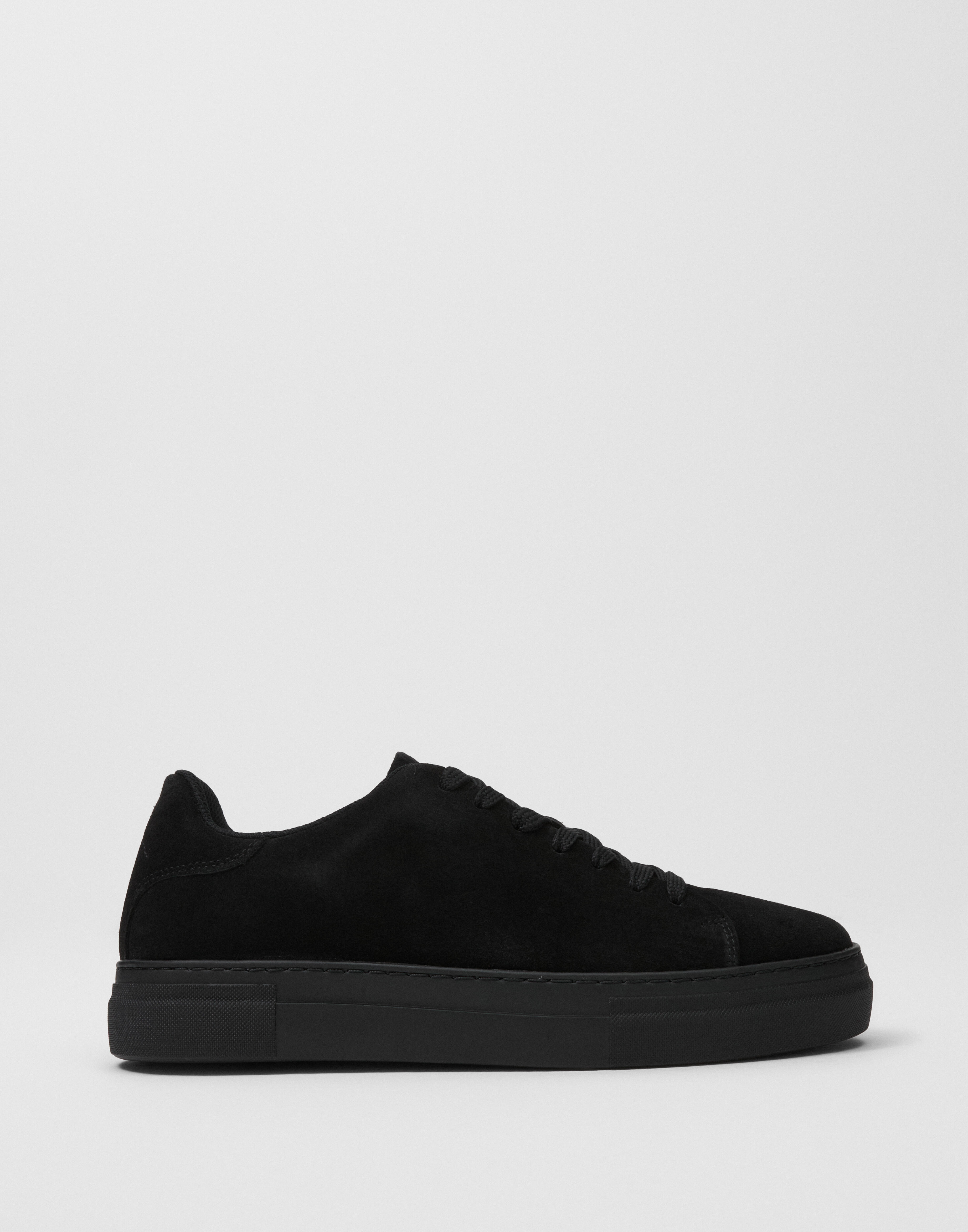 Selected Homme Slhdavid Chunky Suede Sneaker Noos Lave sneakers Sort