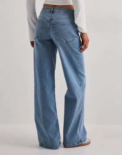 Only - Blå - Onlmadison Blush Hw Wide Dnm CRO371