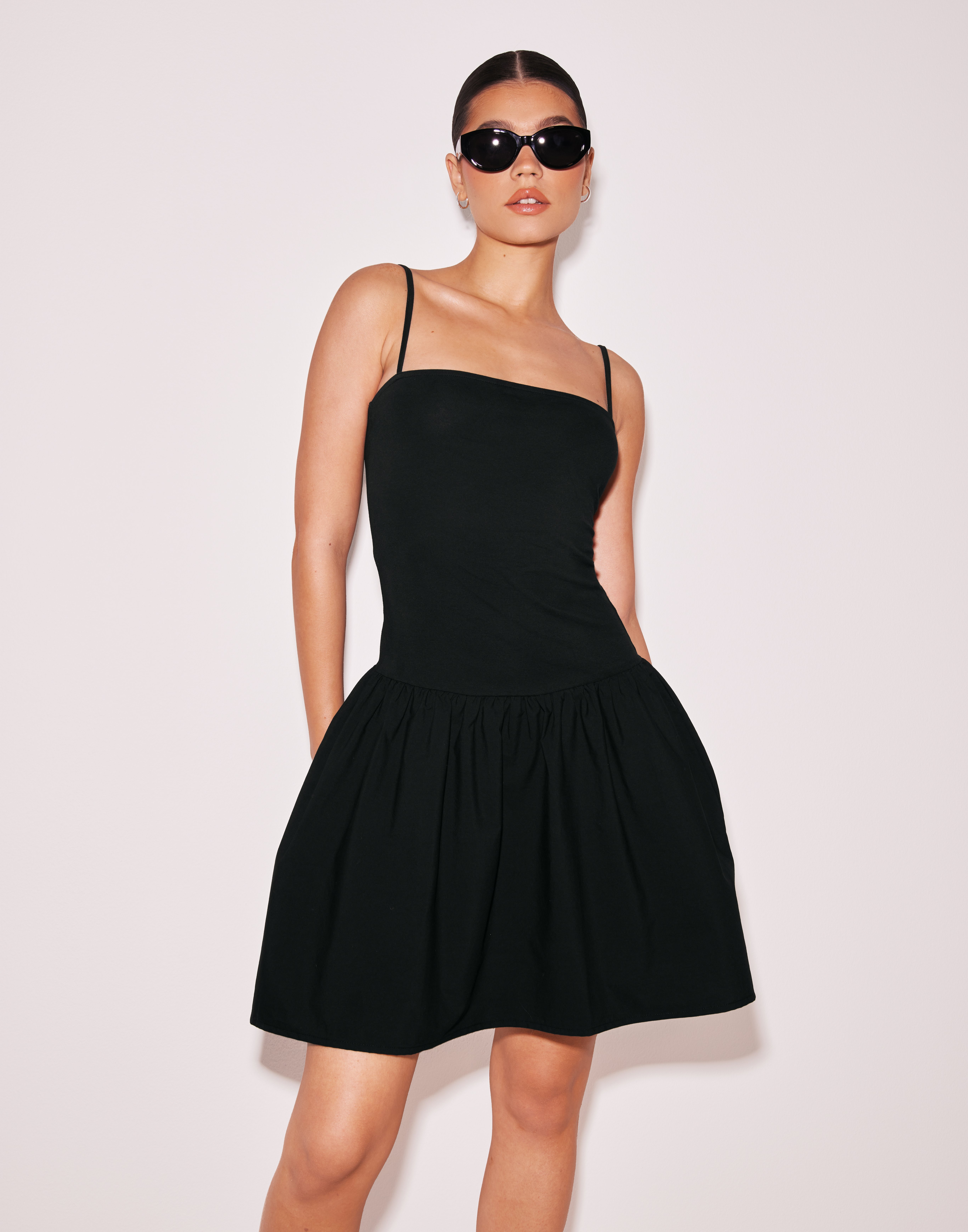 Buy Nelly Short Volume Dress Black Nelly