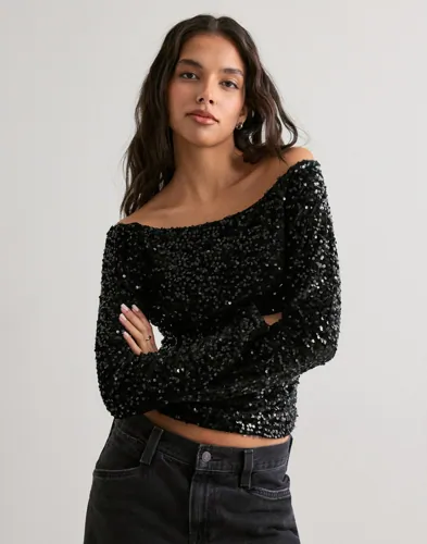 Pieces - Sort - Pckam Ls Offshoulder Top Jrs Bc