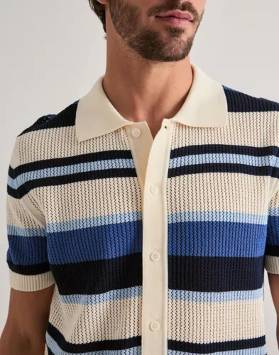 Striped Texture Polo Kortärmad piké 3